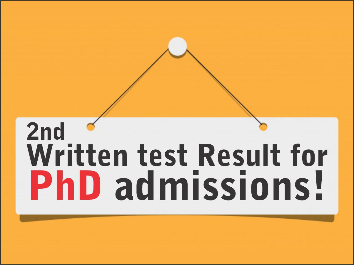 2nd Written test Result for PhD admissions